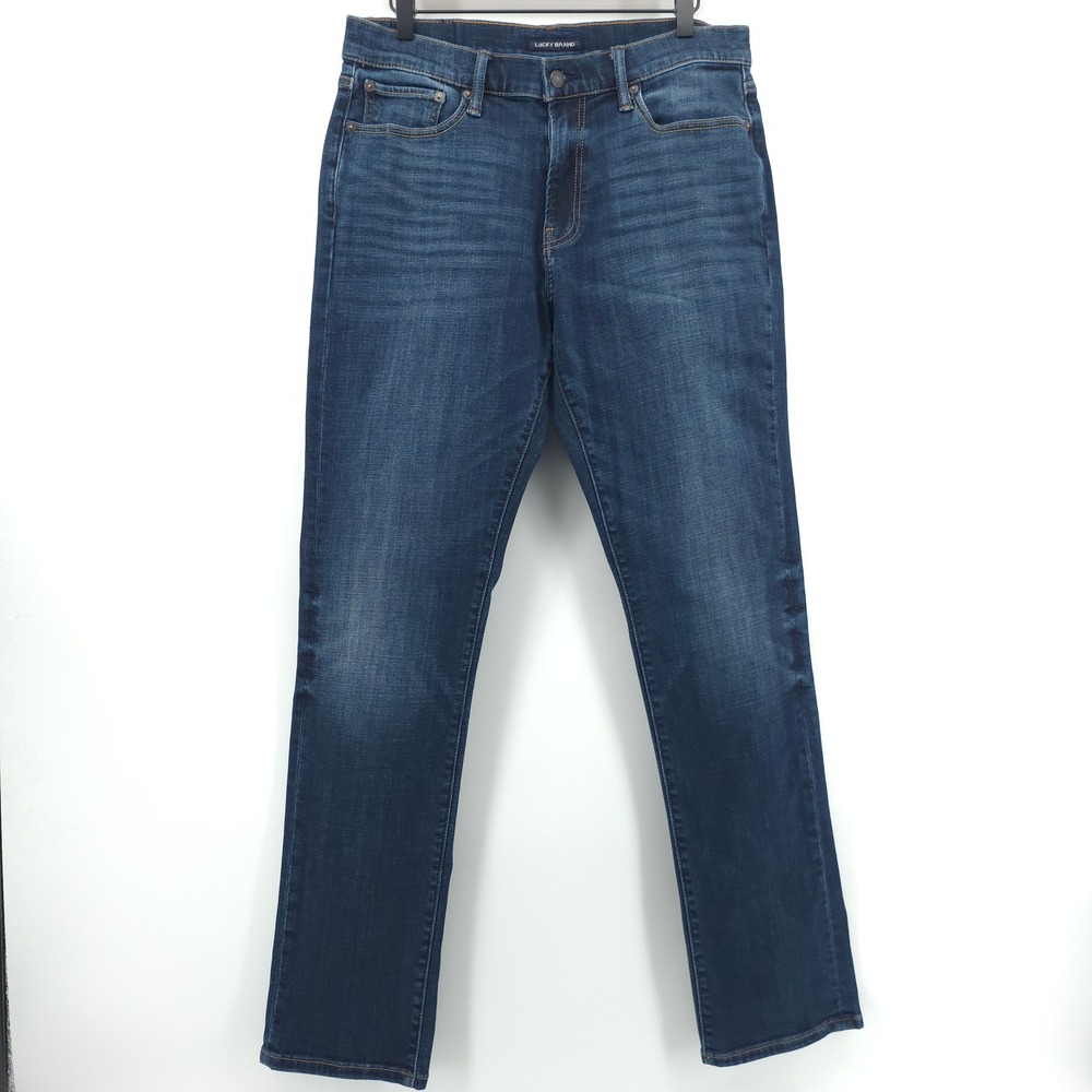 Lucky Brand 410 Men Athletic Straight 32x34 Blue Dark Wash Jeans